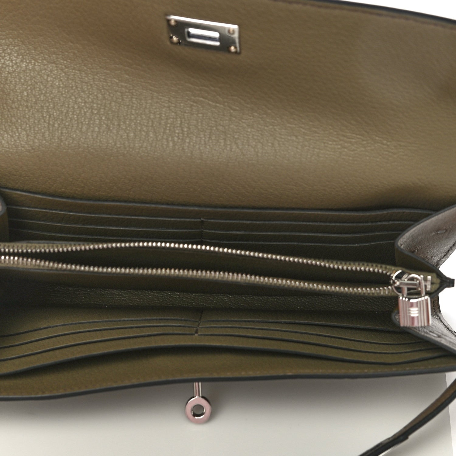 Hermes Ostrich Kelly Longue Wallet Gris Tourterelle 5 of 11
