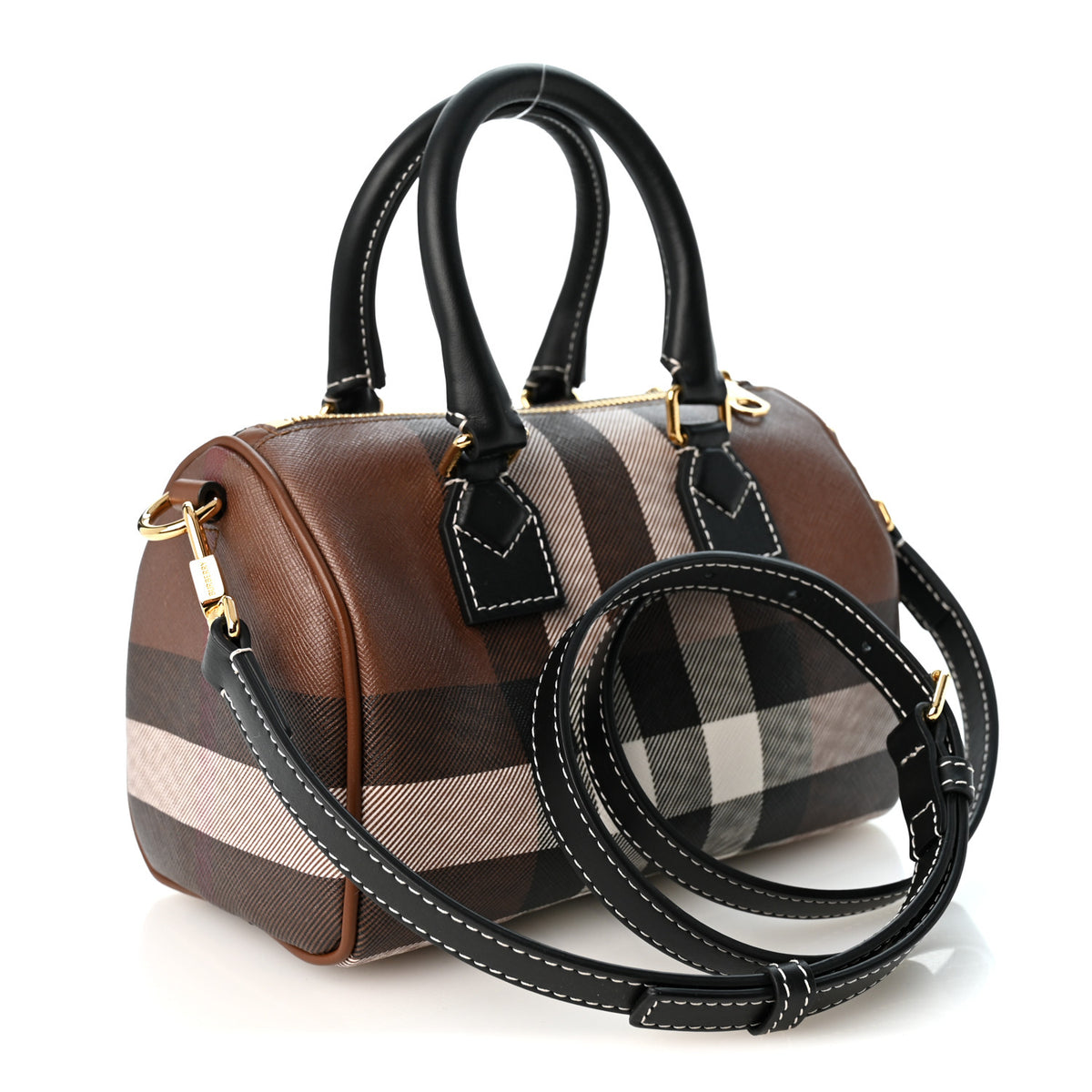 E-canvas Check Mini Bowling Bag Dark Birch Brown