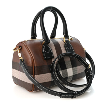 Burberry E-canvas Check Mini Bowling Bag Dark Birch Brown 3 of 10