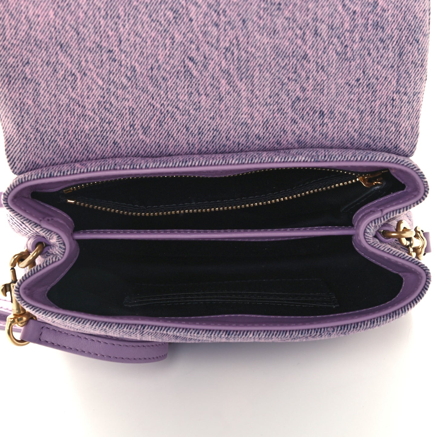 Denim Y Quilted Monogram Toy Loulou Crossbody Bag Bleached Lilac