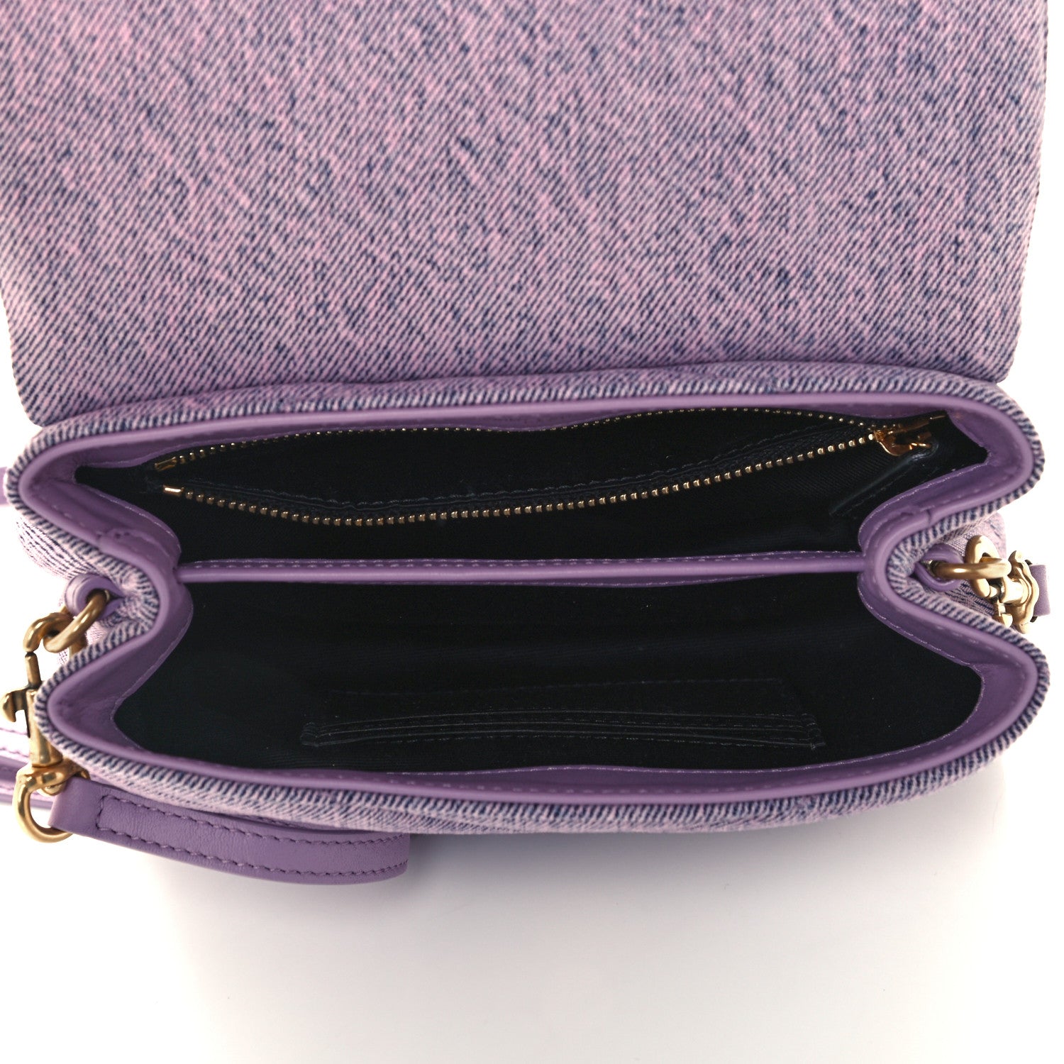 Saint Laurent Denim Y Quilted Monogram Toy Loulou Crossbody Bag Bleached Lilac 5 of 12