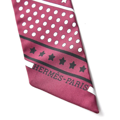 Hermes Silk Les Flacons Bandana Twilly Prune Black White 3 of 5