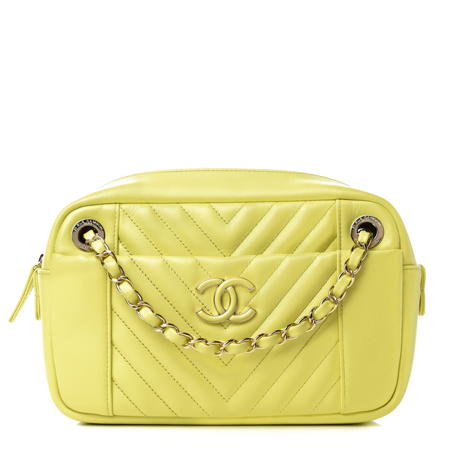 Chanel Calfskin Quilted Daily Chevron Camera Case Light Green 1 of 10