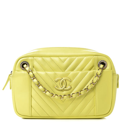 Chanel Calfskin Quilted Daily Chevron Camera Case Light Green 1 of 10