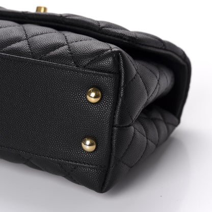 Chanel Caviar Lizard Embossed Quilted Mini Coco Handle Flap Black 6 of 10
