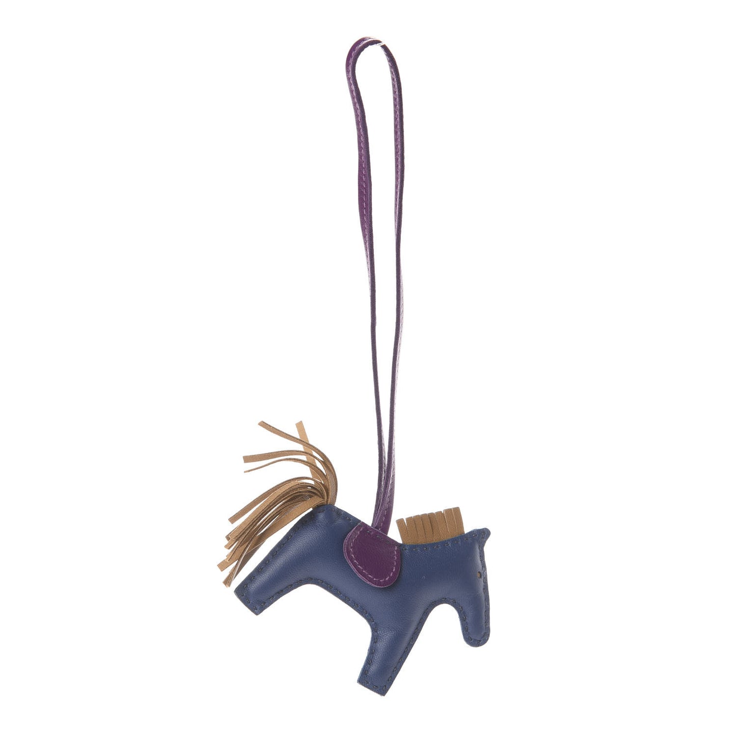 Milo Lambskin Grigri Rodeo Horse Bag Charm PM Bleu de Malte Kraft Violet