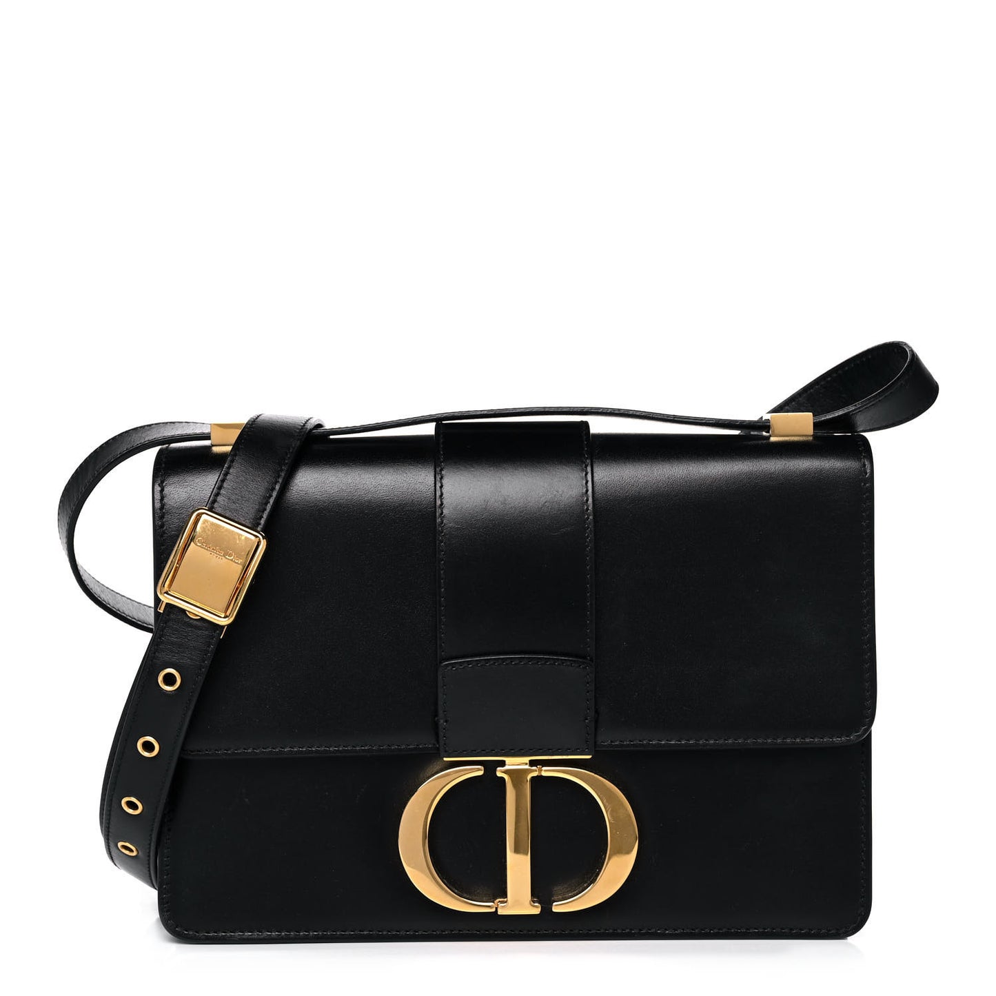 Smooth Calfskin 30 Montaigne Flap Bag Black
