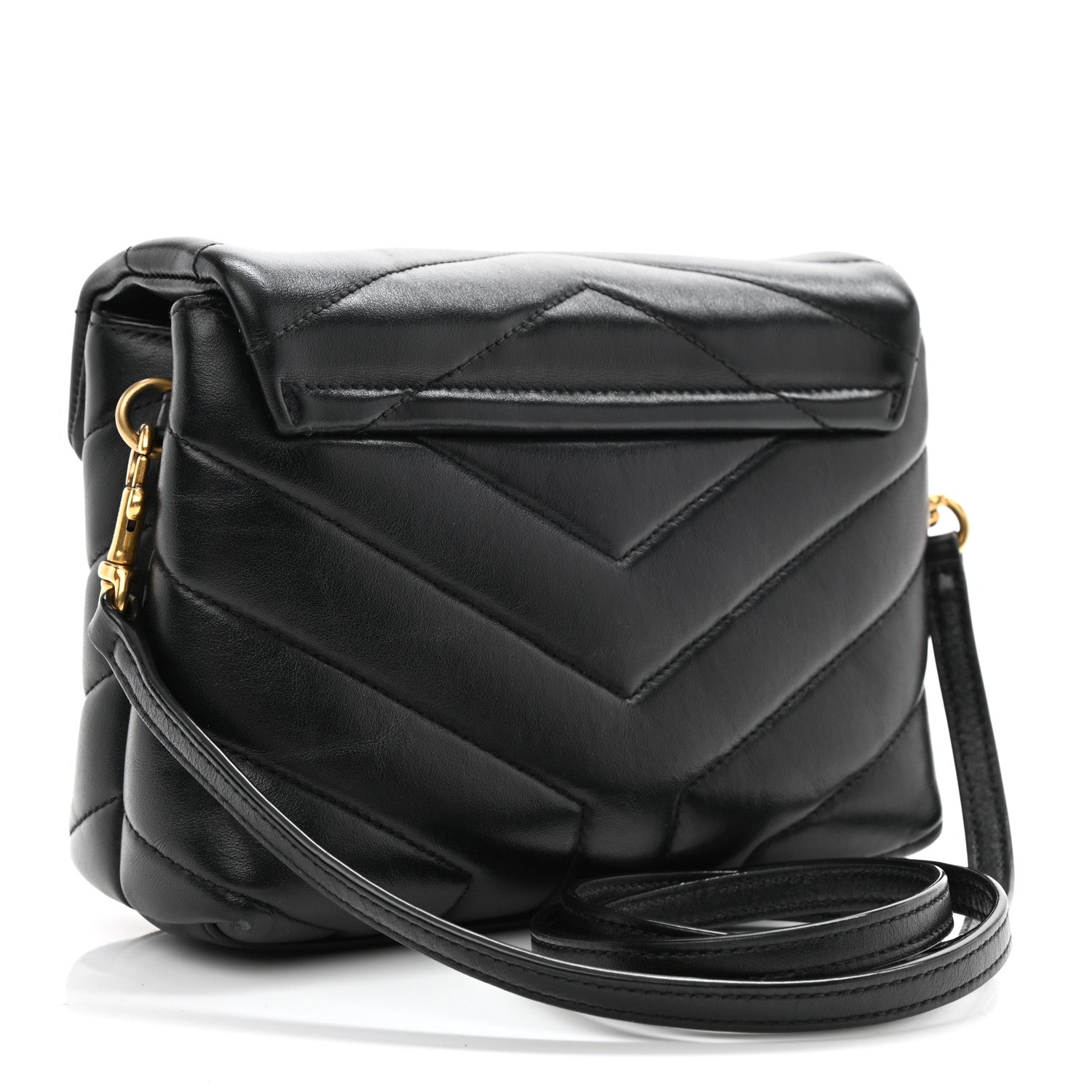 Saint Laurent Calfskin Y Quilted Monogram Toy Loulou Crossbody Bag Black 3 of 11