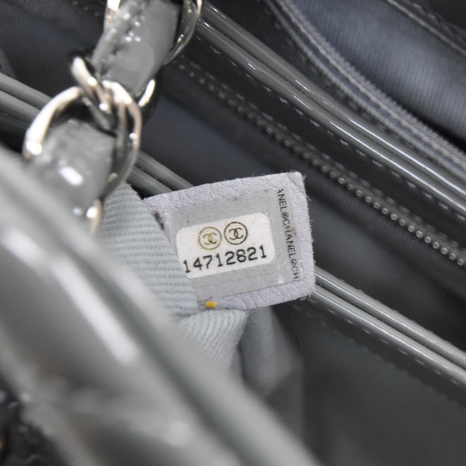 Chanel Patent Quilted Small Just Mademoiselle Gray 10 of 10