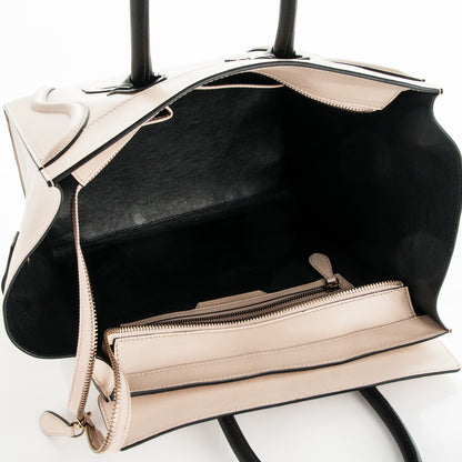 Celine Satin Calfskin Mini Bi-Color Luggage Powder Black 5 of 6