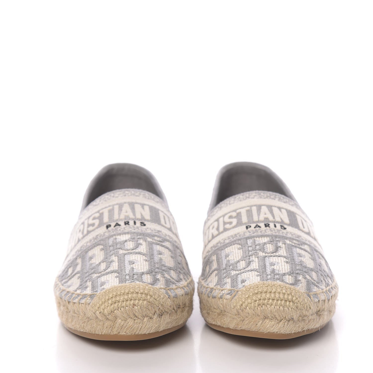 Christian Dior Oblique Embroidered Granville 15mm Espadrilles 36.5 Grey Stone 2 of 9