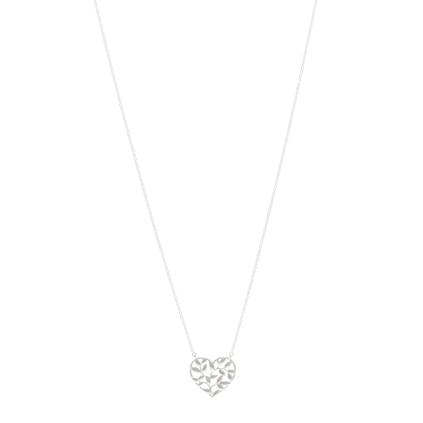 Sterling Silver Paloma Picasso Olive Leaf Heart Pendant Necklace