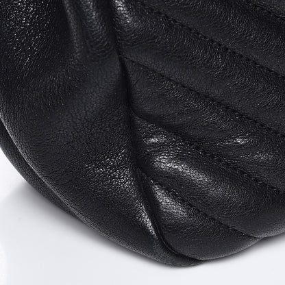Saint Laurent Sheepskin Matelasse Chevron Monogram Large College Satchel Black 12 of 12
