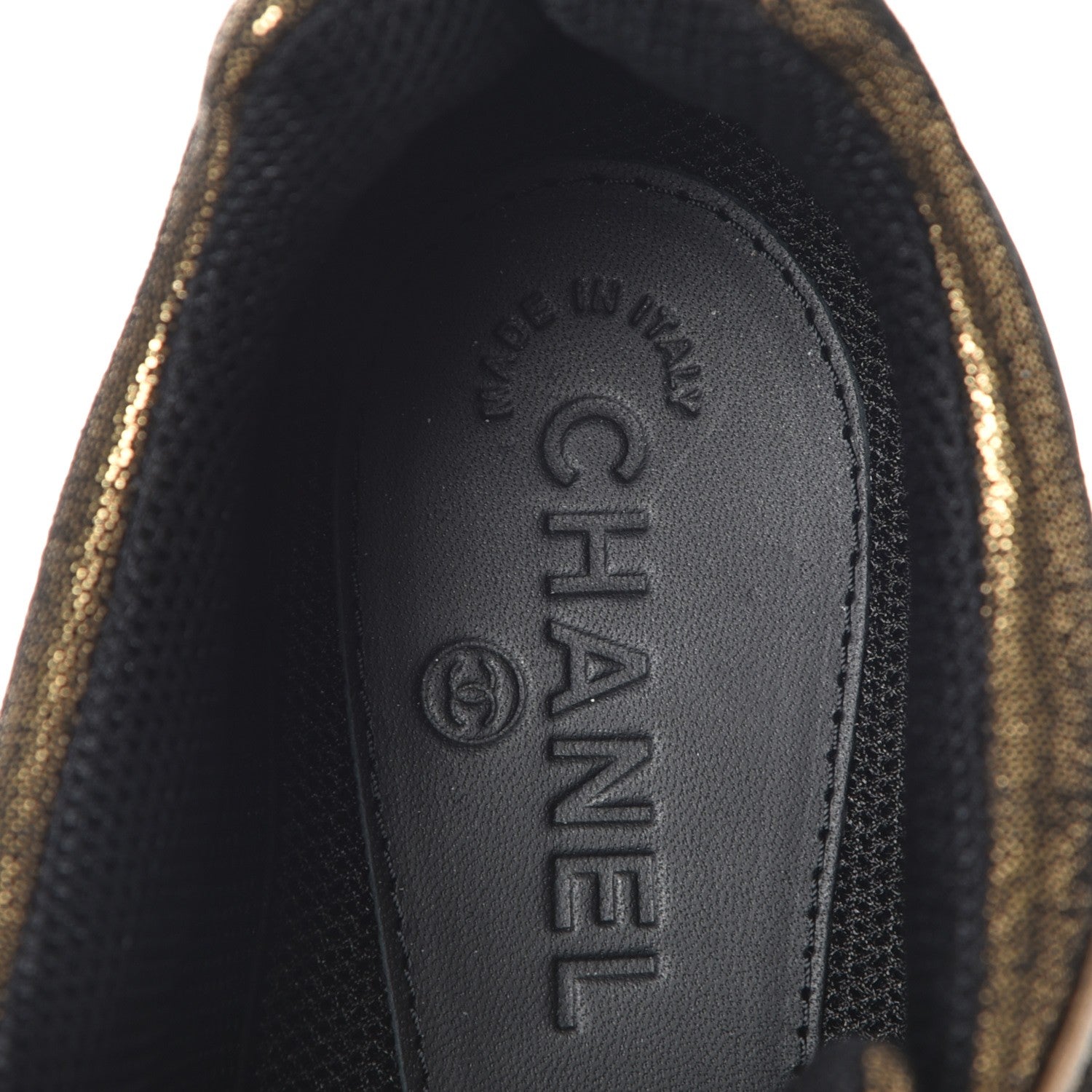 Chanel Fabric Calfskin CC Sneakers 41.5 Golden Brown 6 of 11