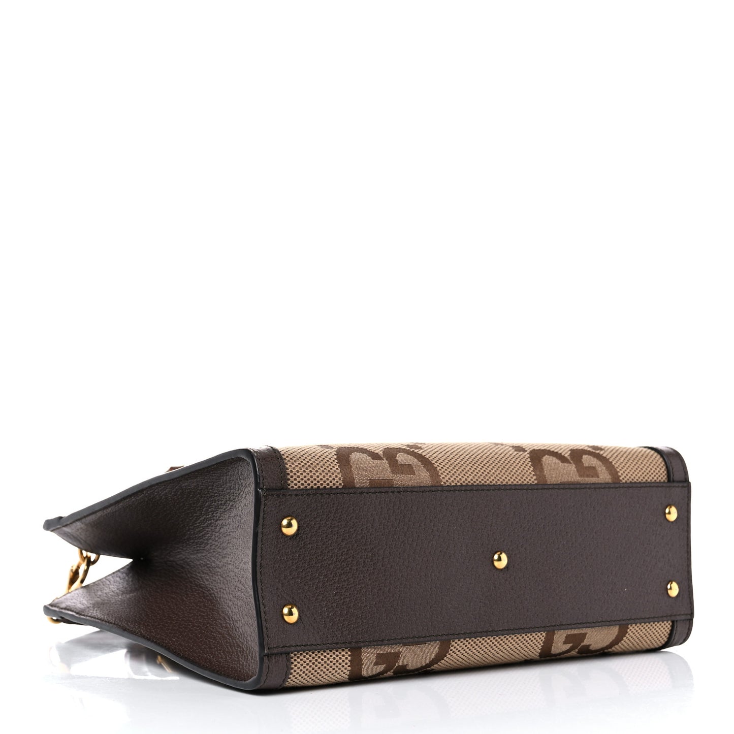 Monogram Jumbo GG Textured Dollar Calfskin Small Diana Tote Bag Camel Ebony New Acero