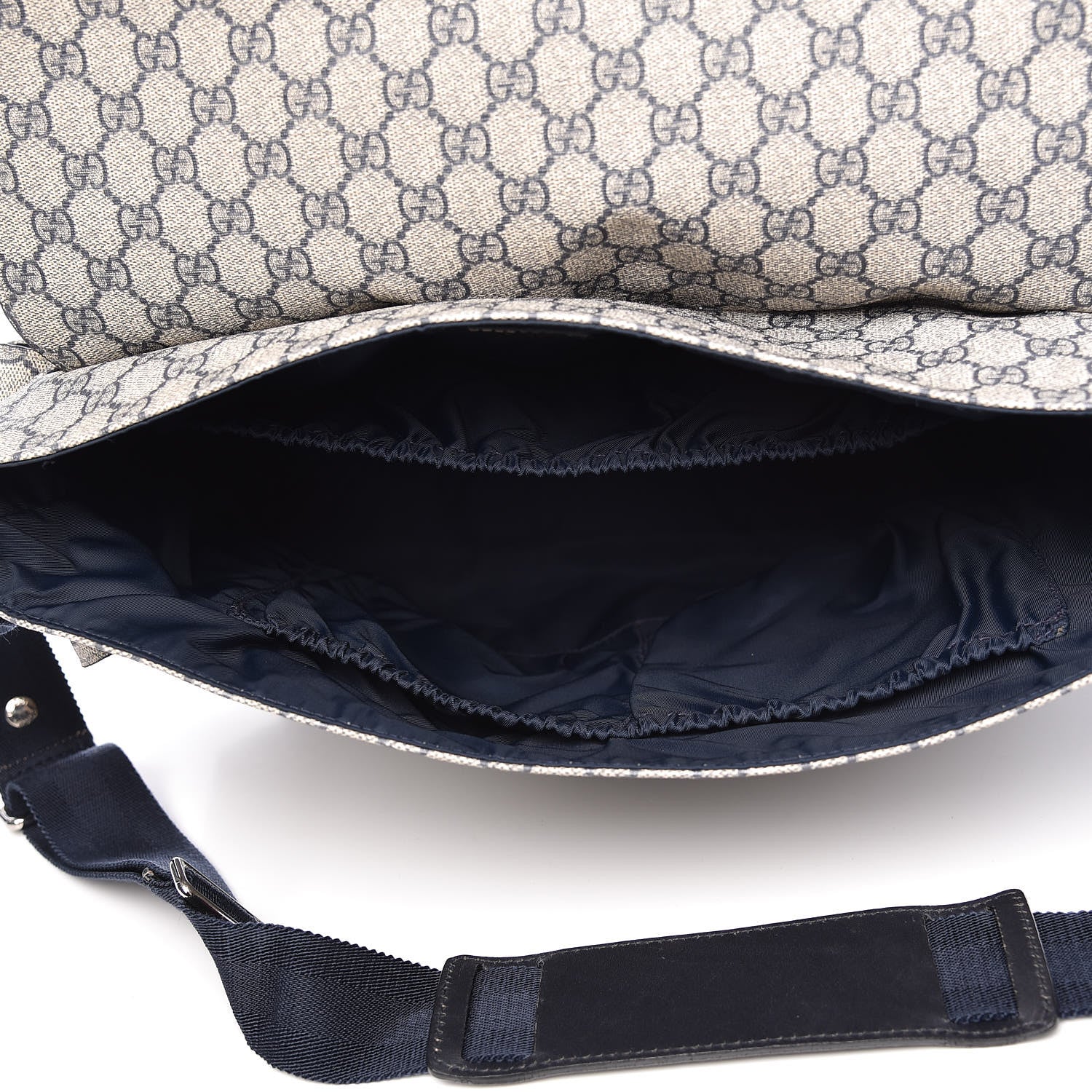 Gucci GG Plus Monogram Messenger Diaper Bag Navy 6 of 17