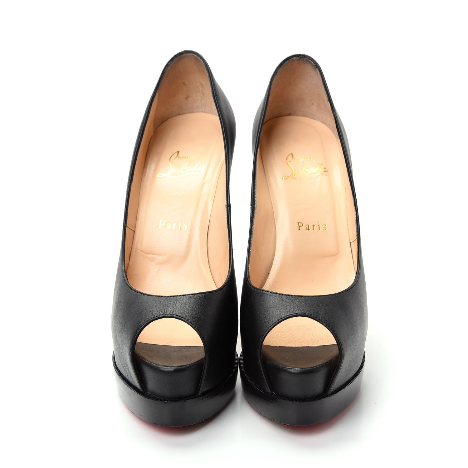 Christian Louboutin Calfskin Palais Royal Trepointe 140 Pumps 39.5 Black 2 of 10
