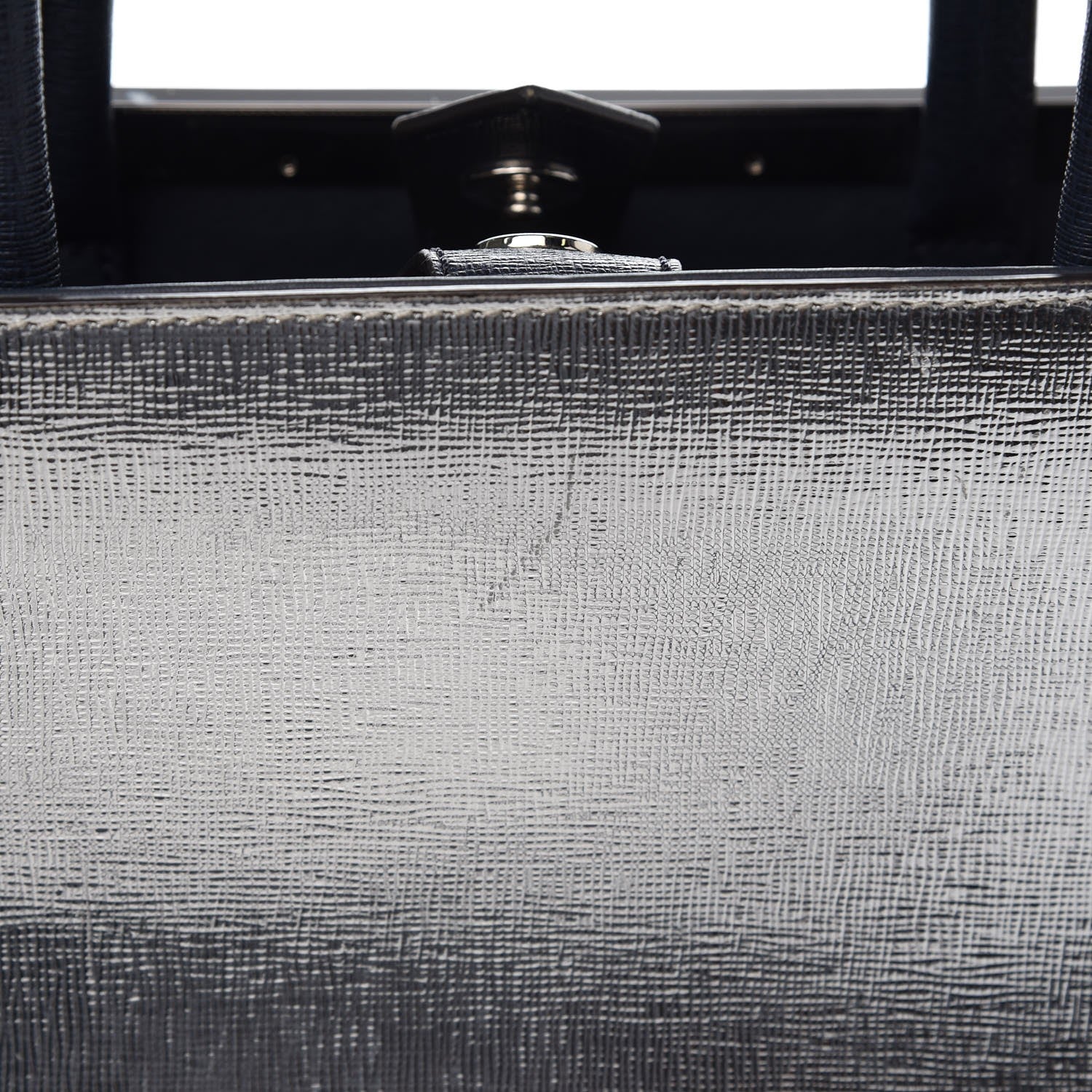 Fendi Vitello Elite Colorblock Petite 2Jours Tote Lavagna Oceano Argento 9 of 9