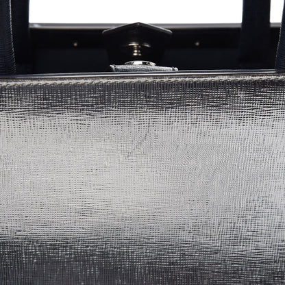 Fendi Vitello Elite Colorblock Petite 2Jours Tote Lavagna Oceano Argento 9 of 9