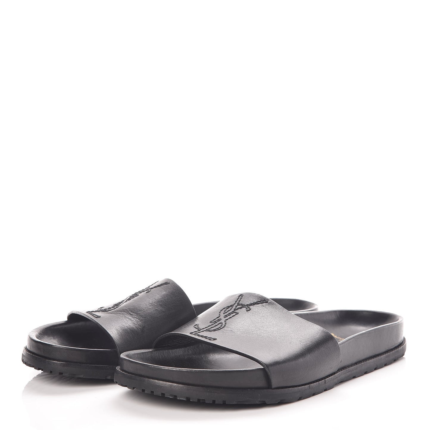 Calfskin Monogram Jimmy Joan Slide Sandals 41 Black