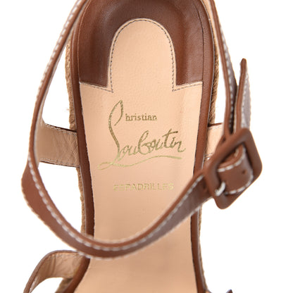 Christian Louboutin Calfskin Rope Zero Problem 140 Espadrille Wedges 37 Cognac 8 of 12
