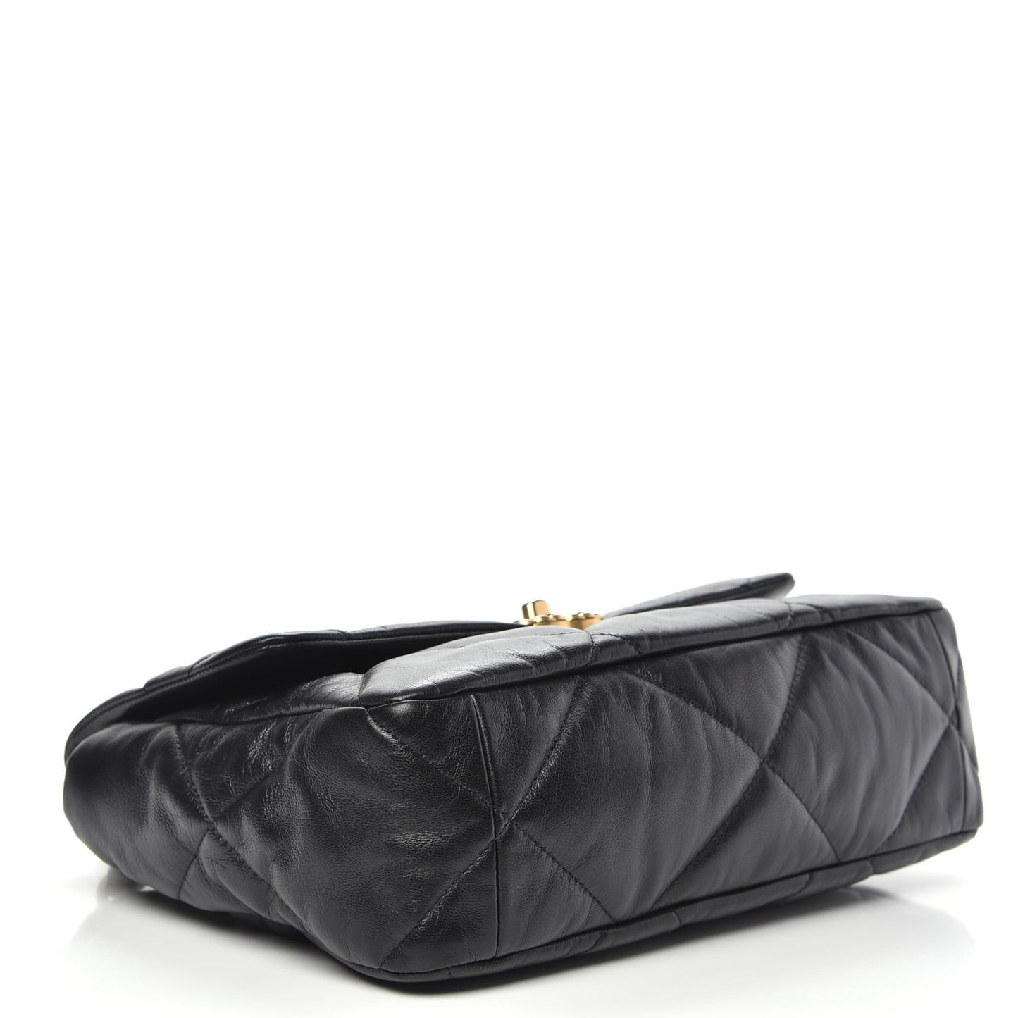 Goatskin Quilted Large 19 Flap Black