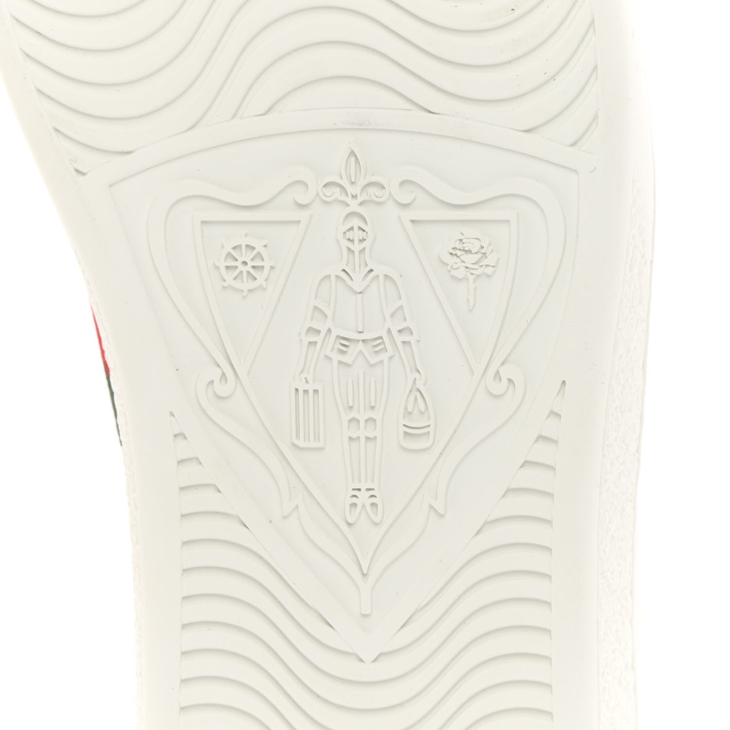 Gucci Calfskin Ayers Bee Embroidered Womens Ace Sneakers 36.5 White Green 6 of 12