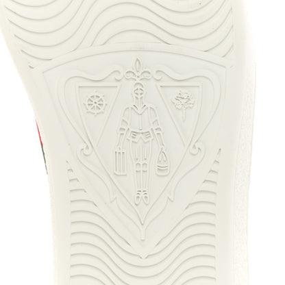Gucci Calfskin Ayers Bee Embroidered Womens Ace Sneakers 36.5 White Green 6 of 12