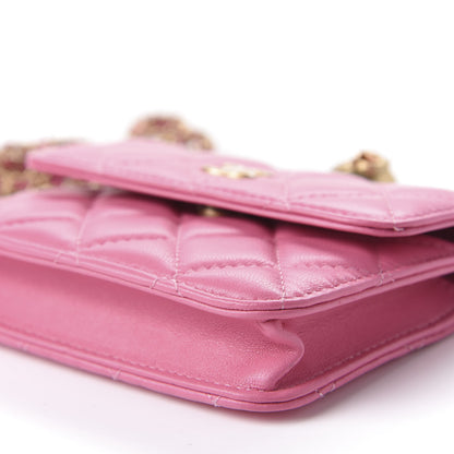 Chanel Lambskin Quilted Pearl Crush Clutch With Chain Pink 10 of 14