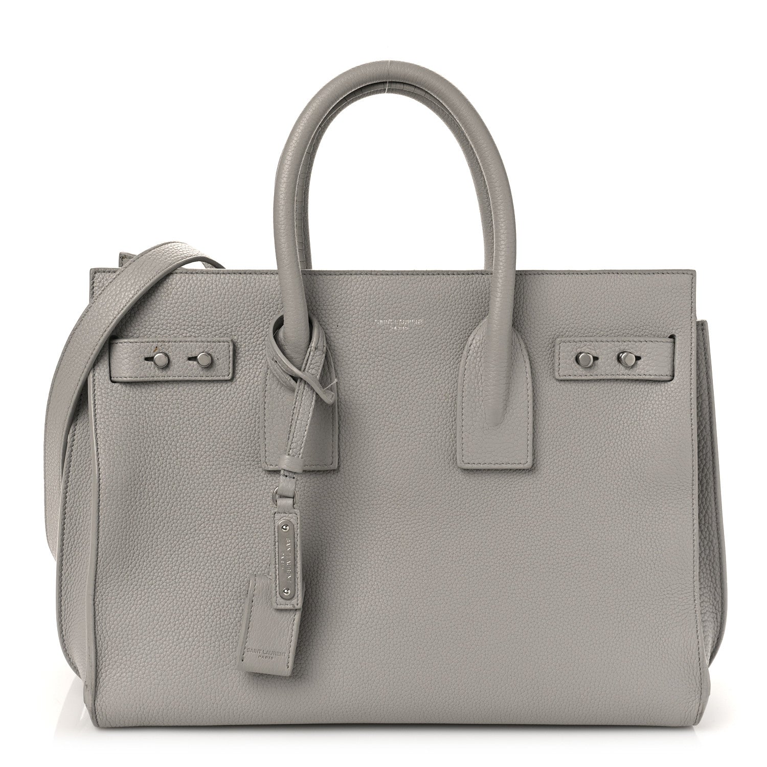 Saint Laurent Grained Calfskin Small Supple Sac De Jour Mouse Grey 3 of 12