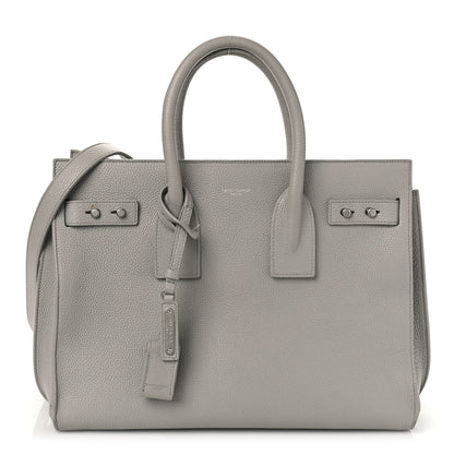 Saint Laurent Grained Calfskin Small Supple Sac De Jour Mouse Grey 3 of 12