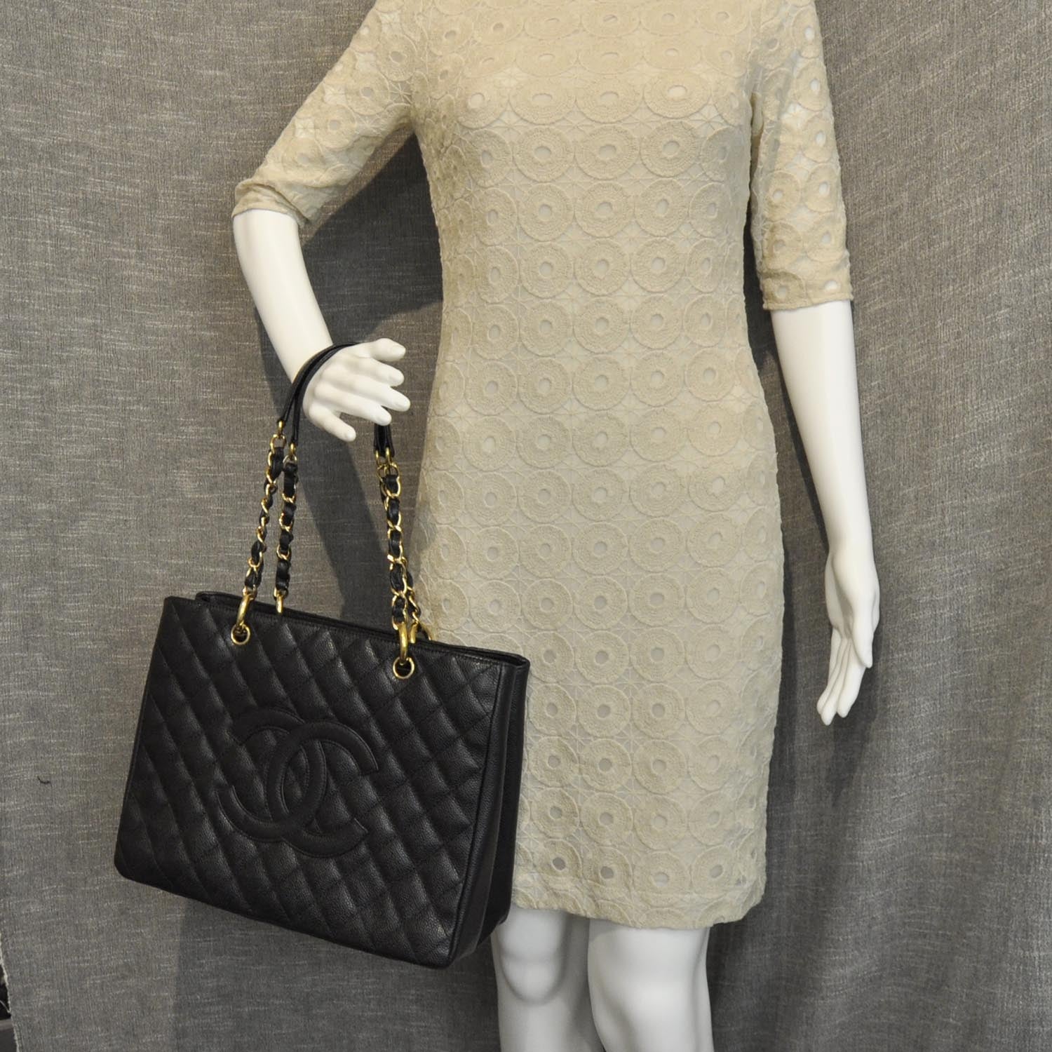 Chanel Caviar Quilted Grand Shopping Tote GST Black 2 of 9