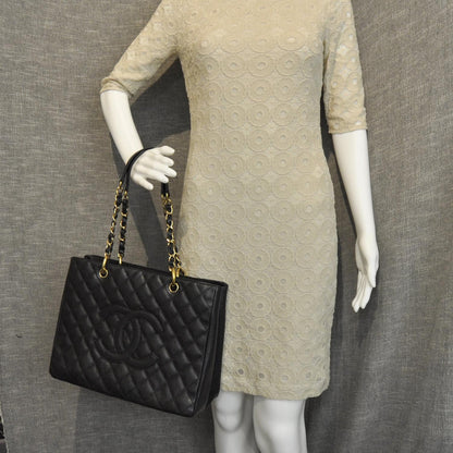 Chanel Caviar Quilted Grand Shopping Tote GST Black 2 of 9