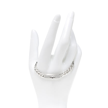 Hermes 18K White Gold Diamond TPM Kelly Gourmette Bracelet ST 2 of 5