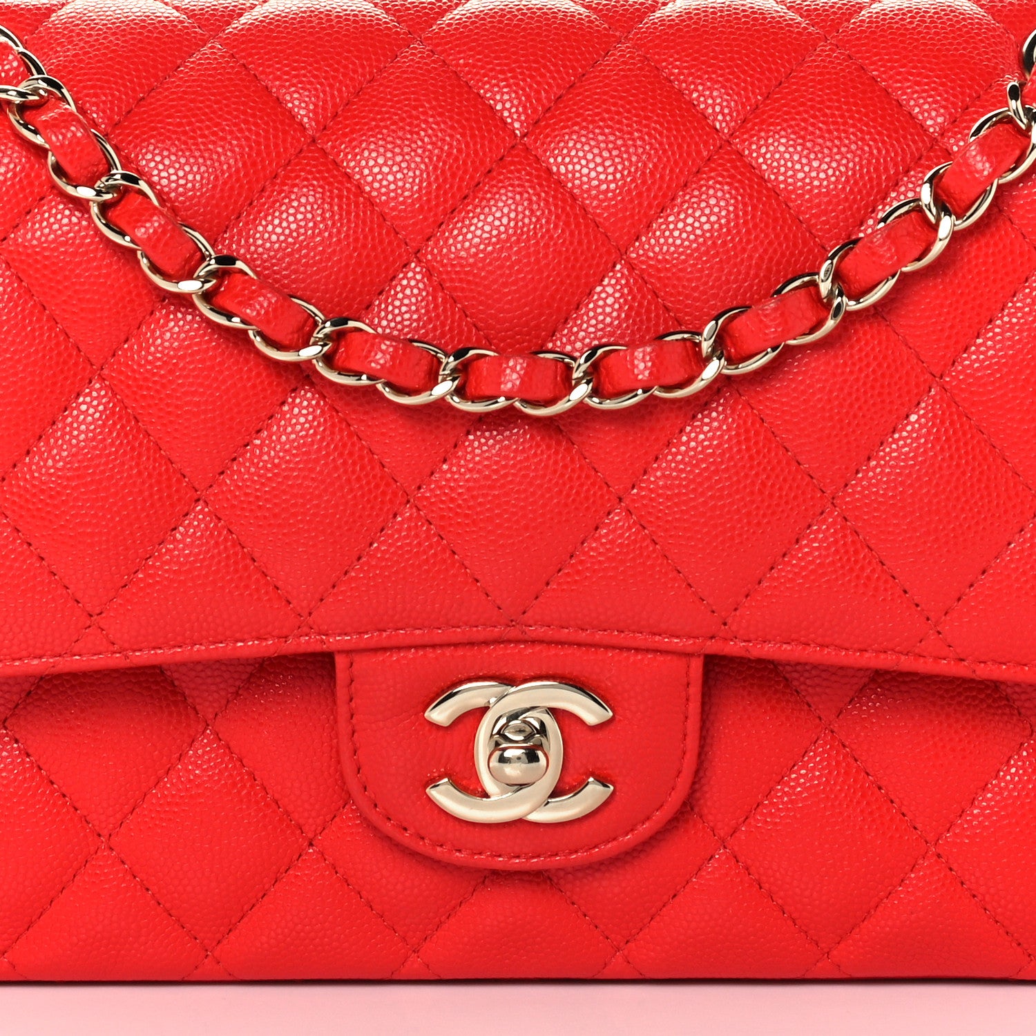 Chanel Caviar Quilted Medium Double Flap Red 9 of 12
