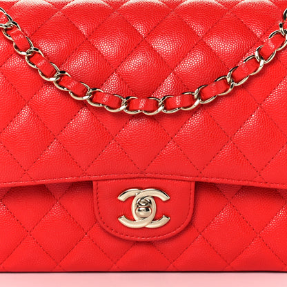 Chanel Caviar Quilted Medium Double Flap Red 9 of 12