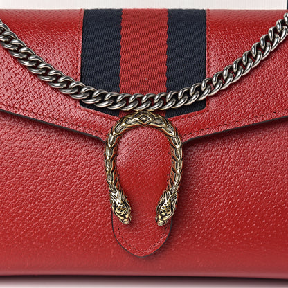 Gucci Calfskin Web Mini Dionysus Chain Wallet Hibiscus Red 12 of 15