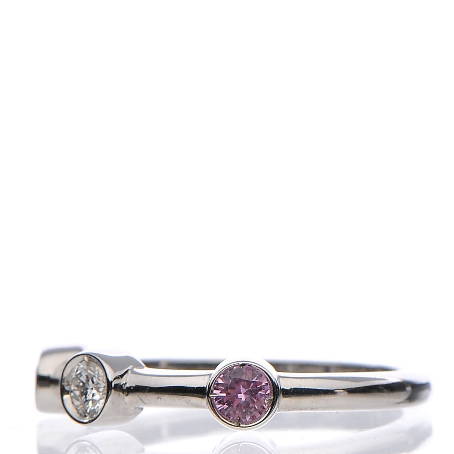 18K White Gold Diamond Pink Sapphire Ring 51 6