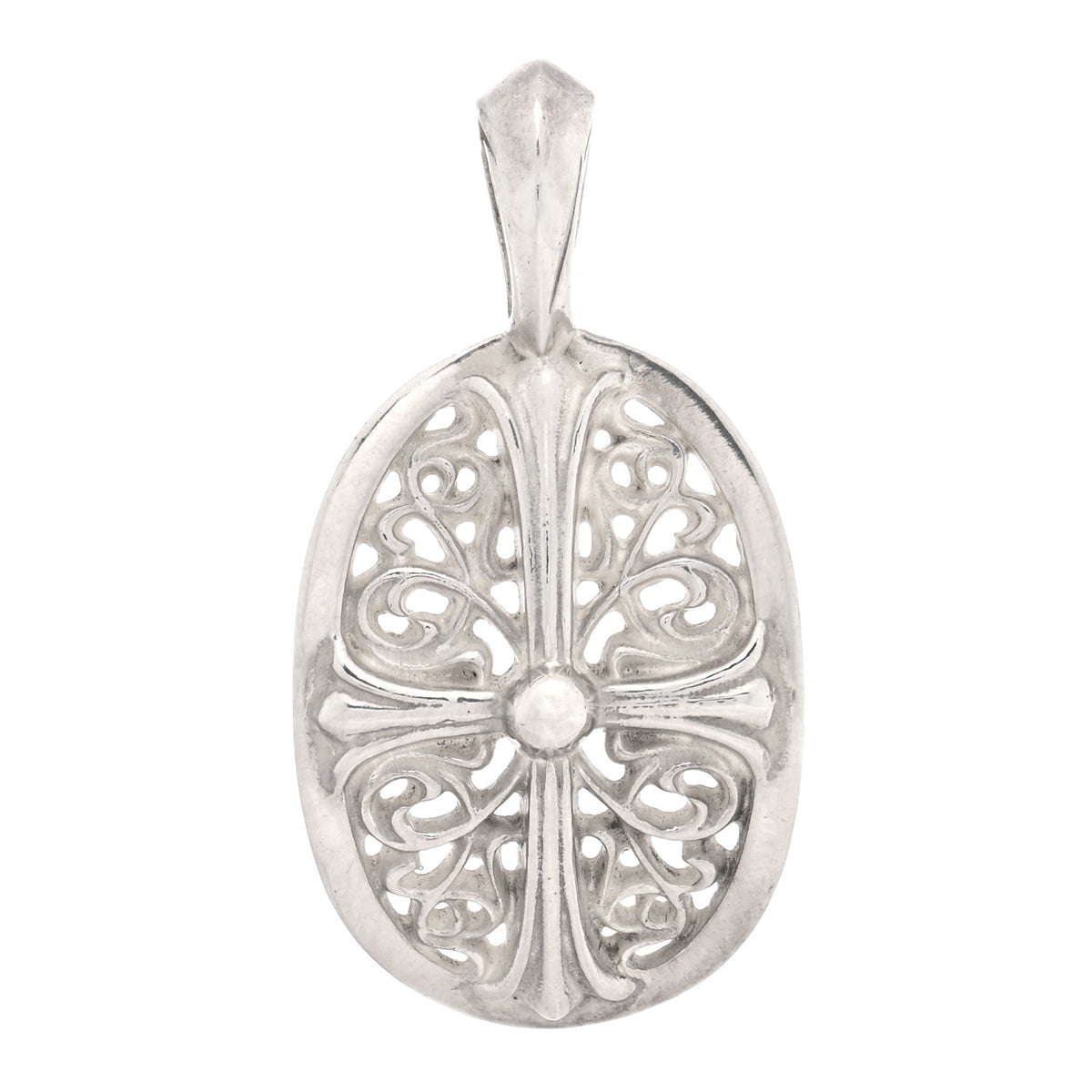 Chrome Hearts Sterling Silver Oval Cross Pendant 1 of 3