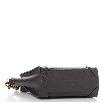 Celine Drummed Calfskin Nano Luggage Liquorice 14 of 27