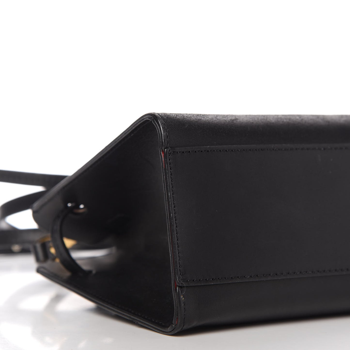 Vegetable Tanned Calfskin Mini Mini Sun Bag Black Flamma