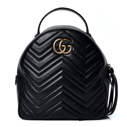 Gucci Calfskin Matelasse GG Marmont Backpack Black 1 of 4