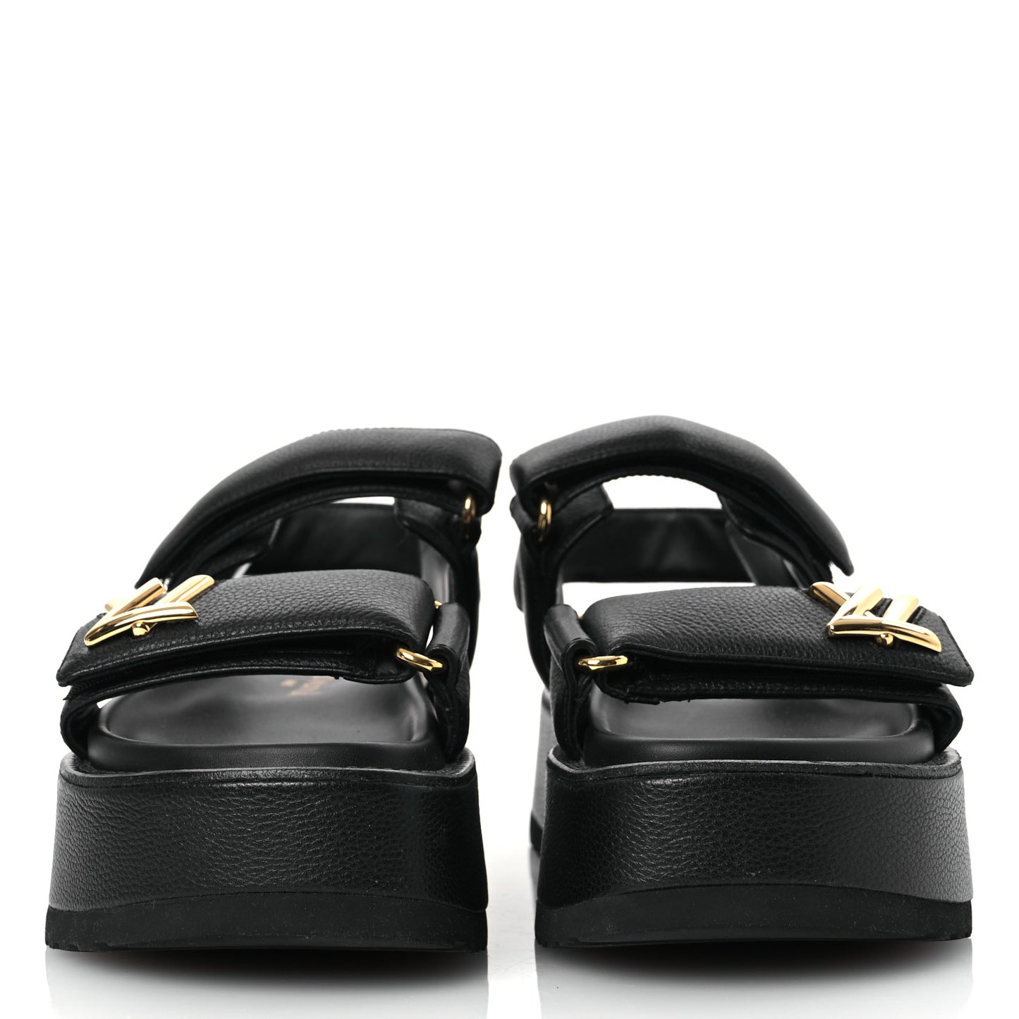 Lambskin Sunset Comfort Platform Sandals 36.5 Black