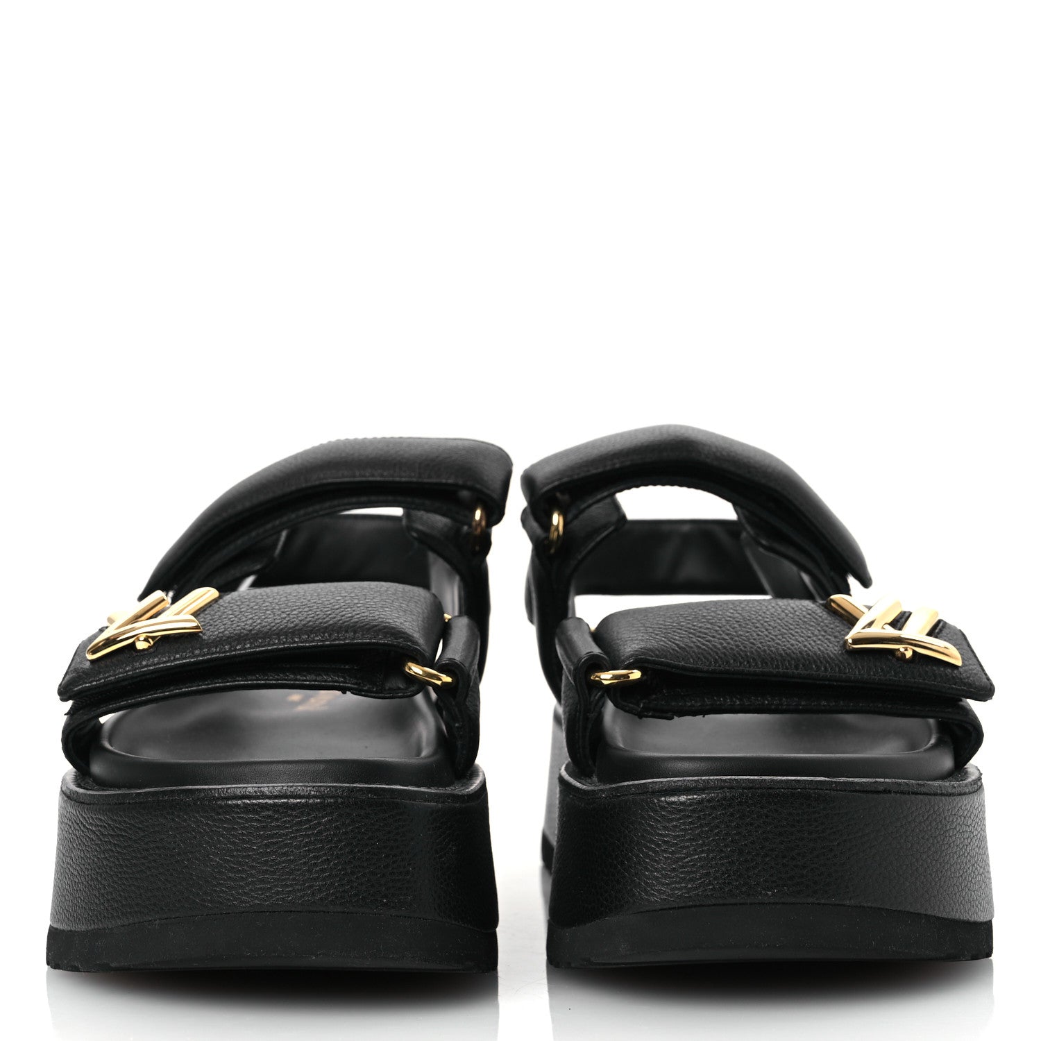 Louis Vuitton Lambskin Sunset Comfort Platform Sandals 36.5 Black 3 of 12