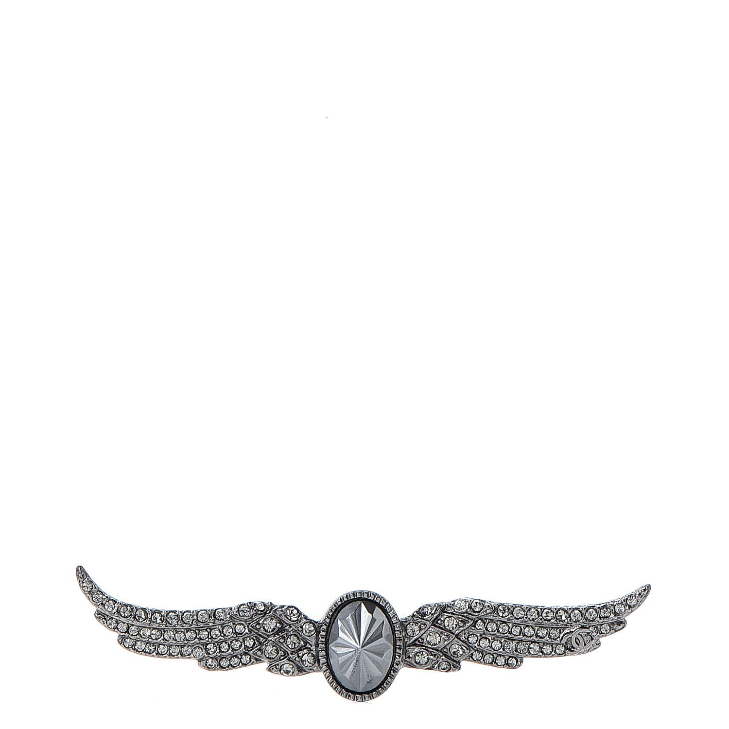 Chanel Ruthenium Crystal Wings Brooch 1 of 5