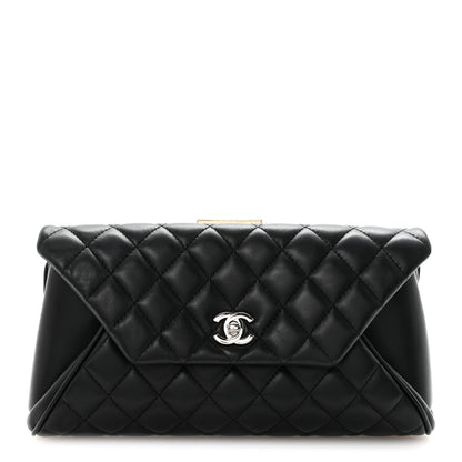 Chanel Lambskin Quilted Fold Up Again Clutch Black 1 of 10