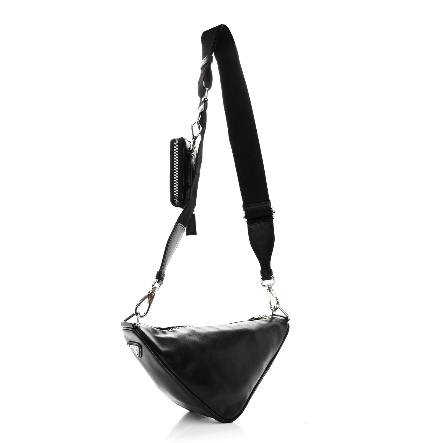 Prada Grace Lux Triangle Shoulder Bag Black 3 of 11