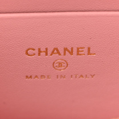 Chanel Calfskin Crocodile Embossed Crococo Top Handle Slim Vanity Case With Chain Pink 6 of 13