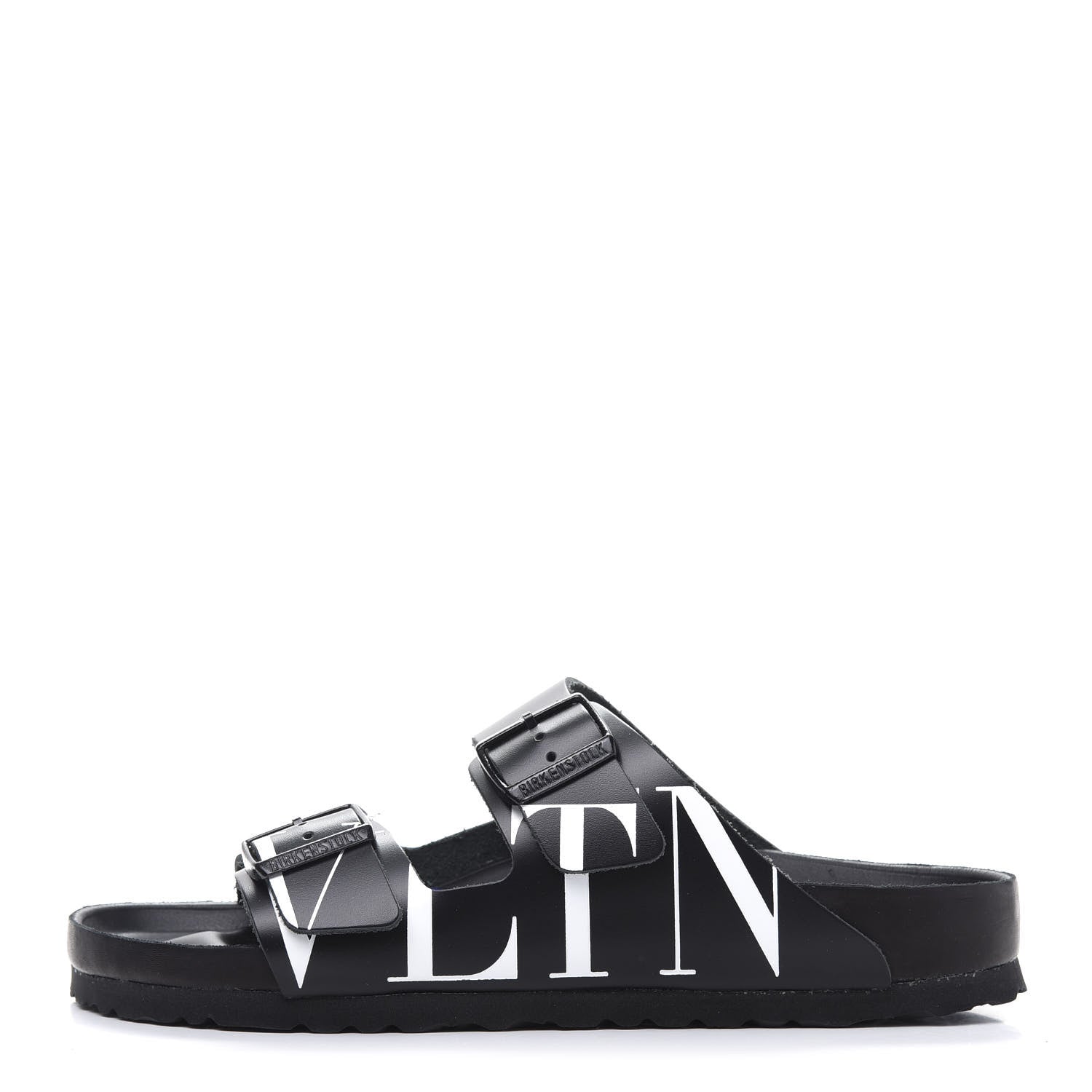 Valentino Garavani Calfskin VLTN Birkenstock Slide Sandals 41 Black 1 of 8