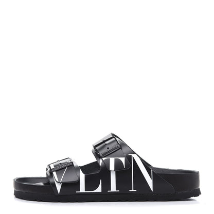 Valentino Garavani Calfskin VLTN Birkenstock Slide Sandals 41 Black 1 of 8
